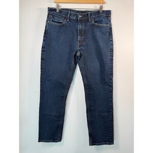 Levi's 541 Athletic Taper Jeans Men Fits 35x28 Dark Wash Stretch Chore Work Blu